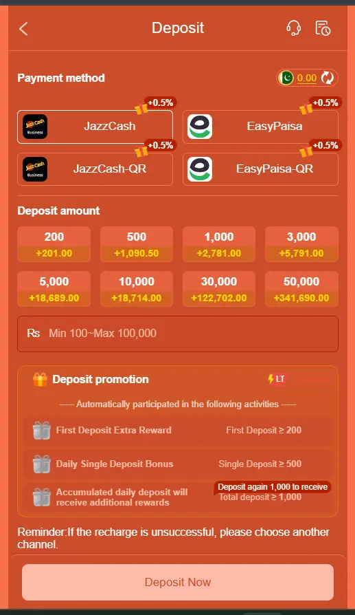 588Win Add Money Interface