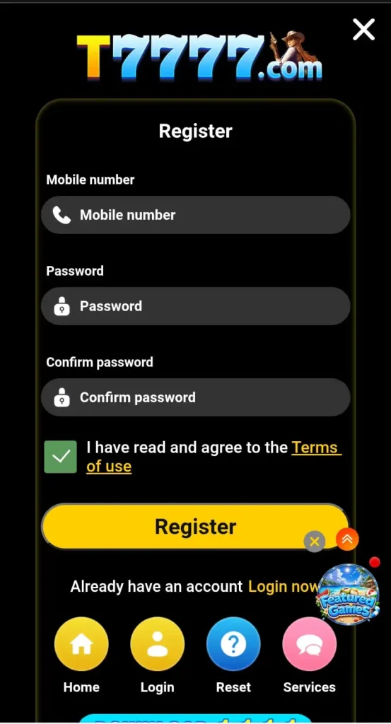 T7777 Game Signup and Login Guide